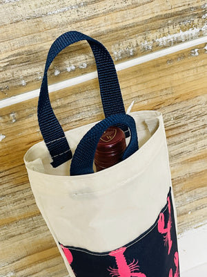 Pink Lobster Wine Bag