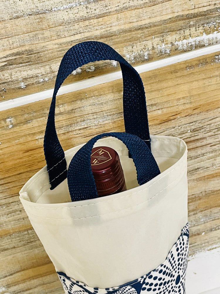Navy Sea Urchin Wine Bag