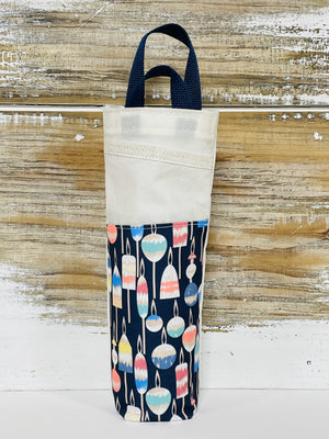 Navy Buoy Wine Bag