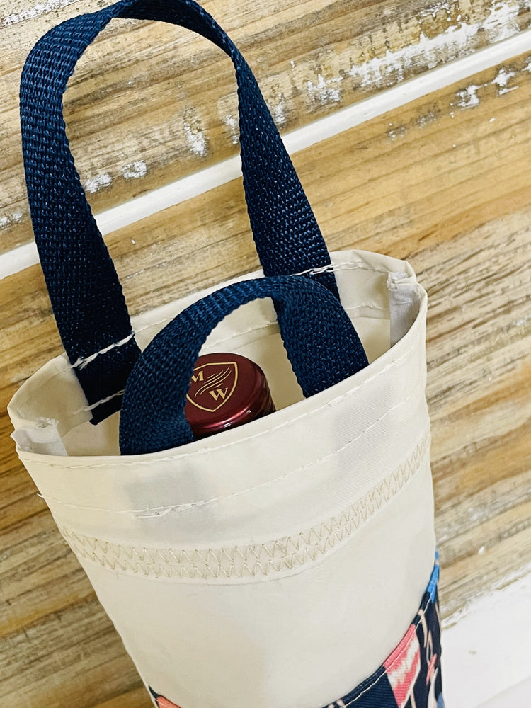 Navy Buoy Wine Bag