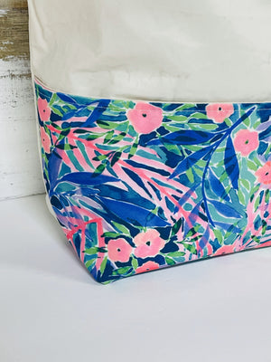 The Hull Bright Floral Large Recycled Sailcloth Beach Bag