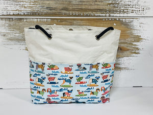 Main Sail Surfing Dogs Recycled Sail Tote Bag