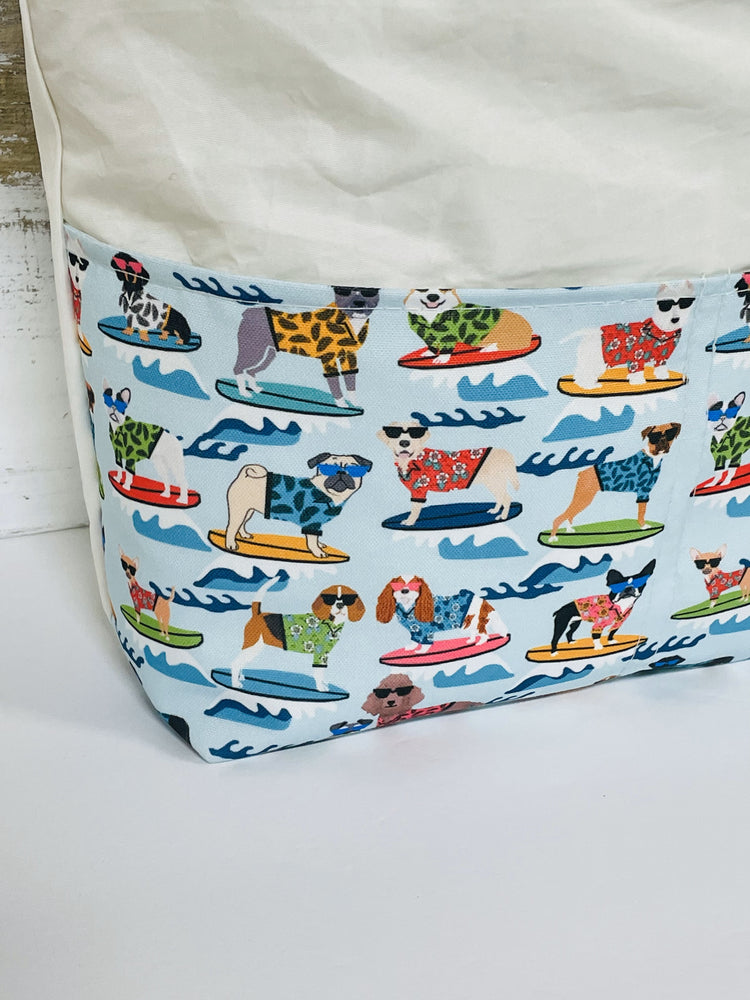 Main Sail Surfing Dogs Recycled Sail Tote Bag