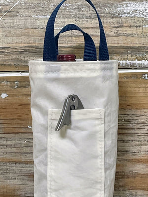 Navy Buoy Wine Bag