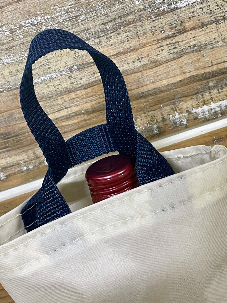 Navy Anchor Wine Bag