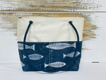 Main Sail Blue Fish Recycled Sail Tote Bag