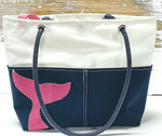 Main Sail Pink Whale Tale Recycled Sail Tote