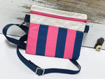 Dory Mini Crossbody Fanny Pack Blue Pink Stripe Bag