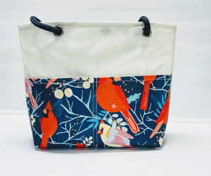 Main Sail Red Cardinals Recycled Sail Tote