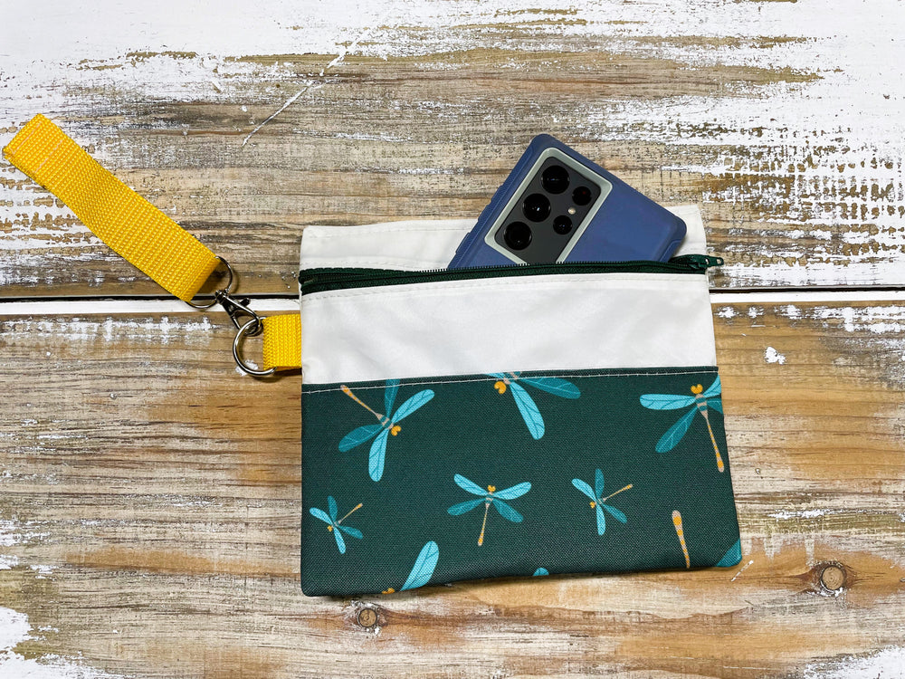 Green Dragonflies Wristlet