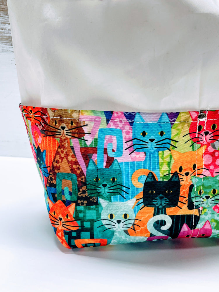 
            
                Load image into Gallery viewer, Main Sail Colorful Cats Recycled Sail Tote
            
        