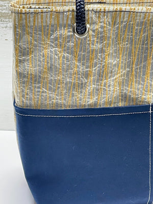 
            
                Load image into Gallery viewer, Kevlar Striped and Navy Recycled Racing Sailcloth Tote
            
        