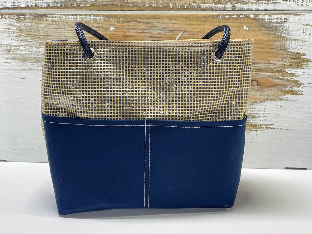 Kevlar Basket Weave and Navy Recycled Sailcloth Tote