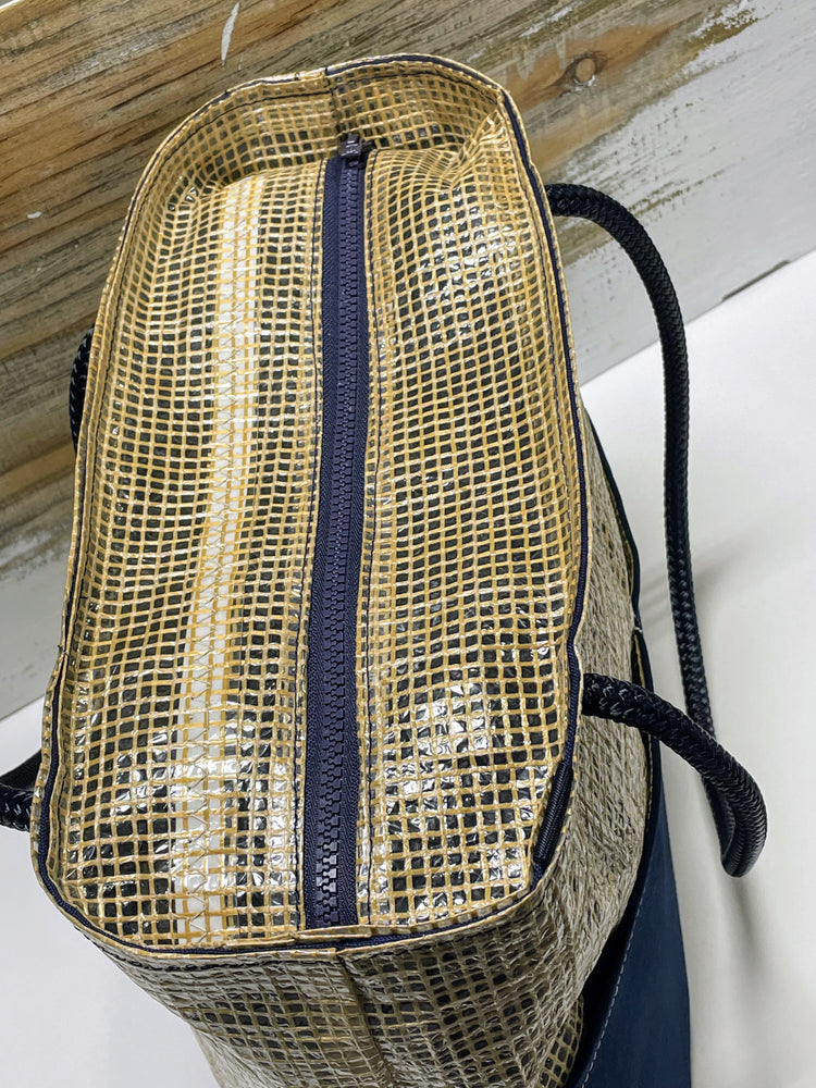 Kevlar Basket Weave and Navy Recycled Sailcloth Tote