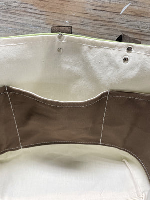 Green and Brown Waxed Canvas Shoulder Bag