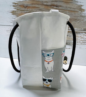 Main Sail Whimsical Dogs Recycled Sail Tote- SALE