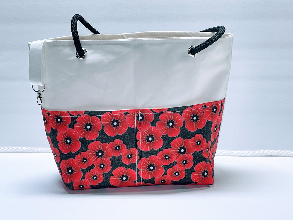 Main Sail Red Poppies Recycled Sail Tote Bag