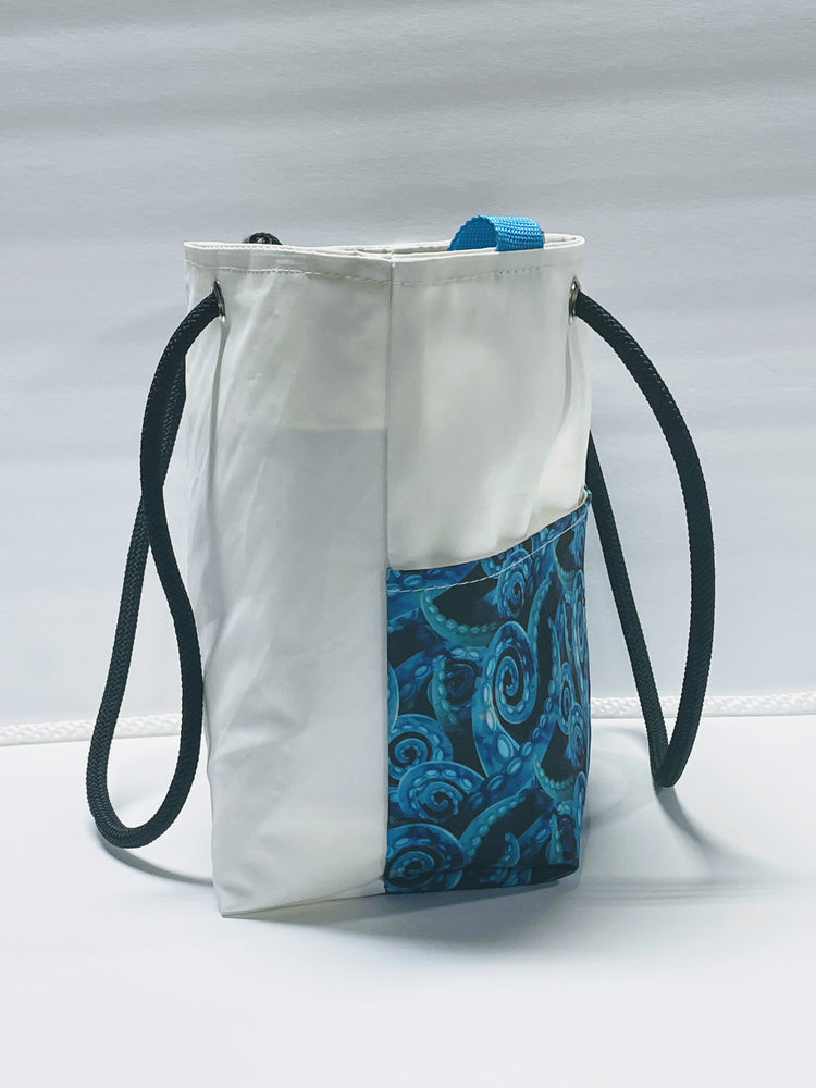 Main Sail Blue Octopus Recycled Sail Tote Bag
