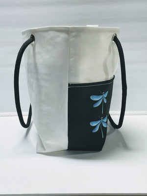 Main Sail Blue Dragonfly Recycled Sail Tote- SALE
