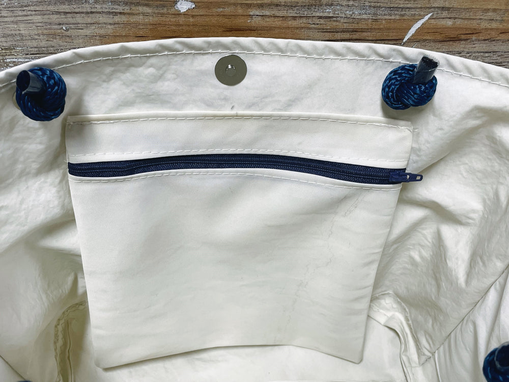 Main Sail Lighthouse Recycled Sail Tote