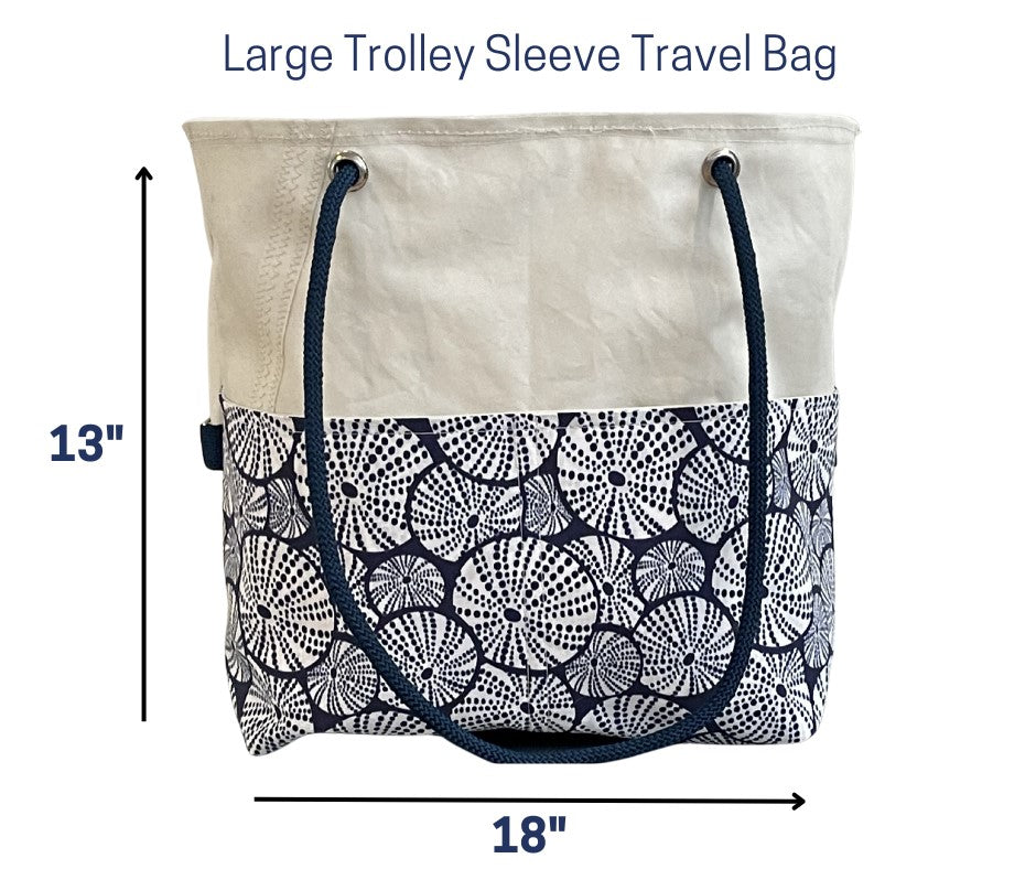 Recycled Sailcloth Sea Urchins Travel Bag with Trolley Sleeve