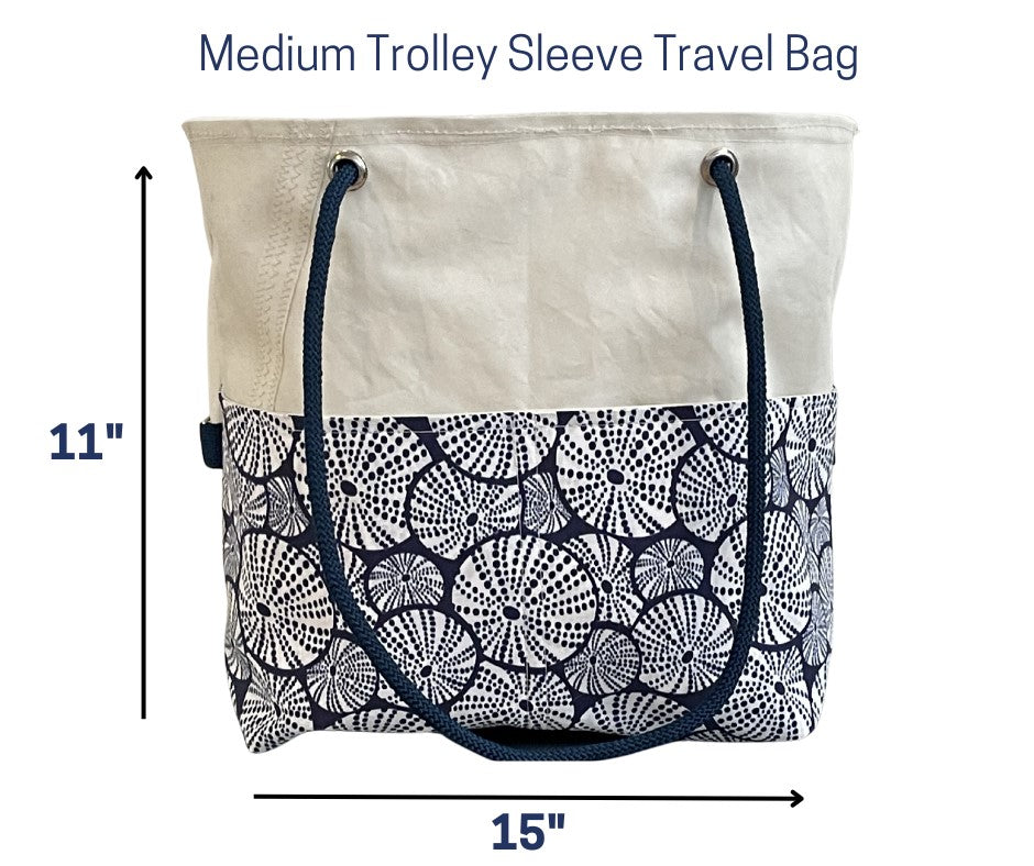 Recycled Sailcloth Sea Urchins Travel Bag with Trolley Sleeve