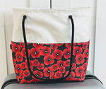 Recycled Sailcloth Red Poppy Travel Bag with Trolley Sleeve