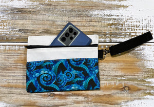 Blue Octopus Wristlet