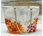 Main Sail Orange Floral Recycled Sail Tote