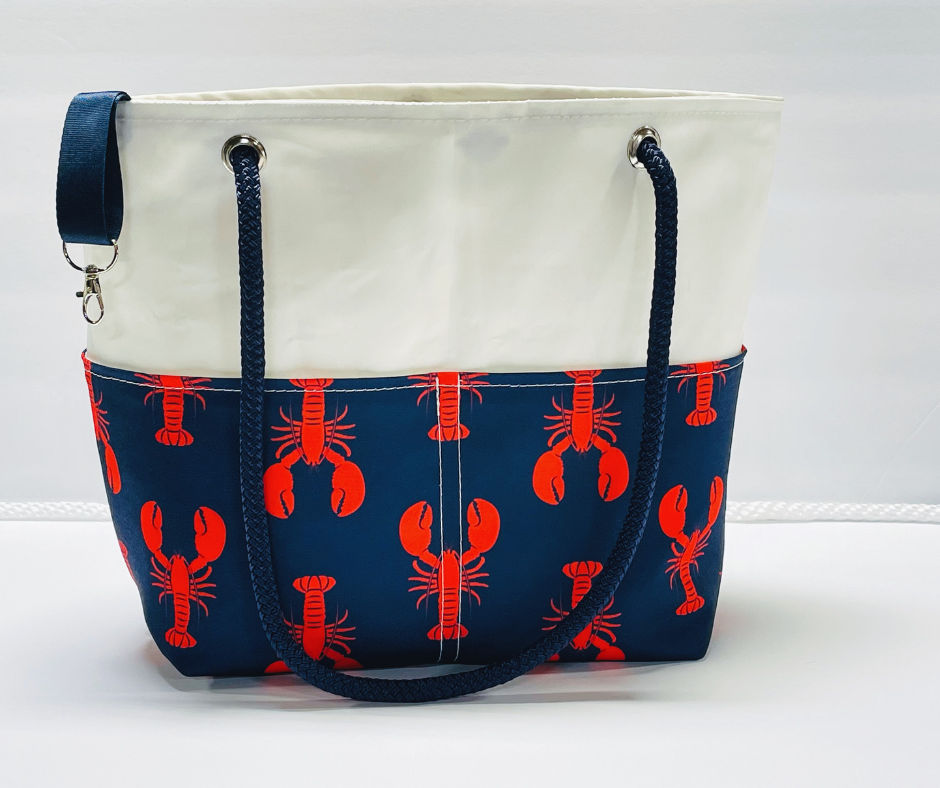 Main Sail Red Lobster Recycled Sail Tote Bag