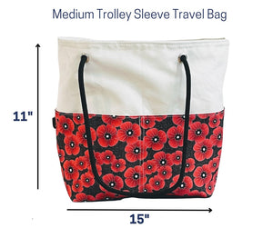 Recycled Sailcloth Red Poppy Travel Bag with Trolley Sleeve Salty Sail Bags