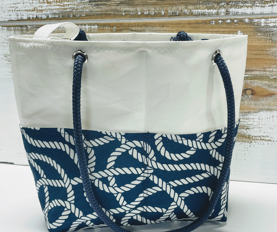 Recycled Sailcloth Twisted Rope Travel Bag with Trolley Sleeve