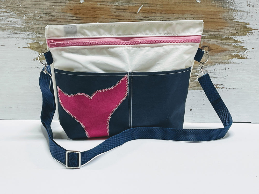 Pink Whale's Tale Women's Crossbody Bag